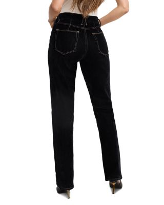 Good Icon Straight Velvet Denim Jeans in Indigo939