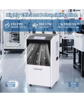  250 Pints Commercial Dehumidifier Industrial Heavy Duty Dehumidifier with Drain Hose