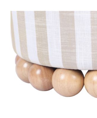 Dex Striped Linen Ottoman