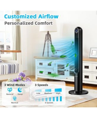 42'' Smart Display Panel 12H Timer Tower Fan with Remote