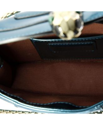  Small Serpenti Forever Square Shoulder Bag Metallic Leather