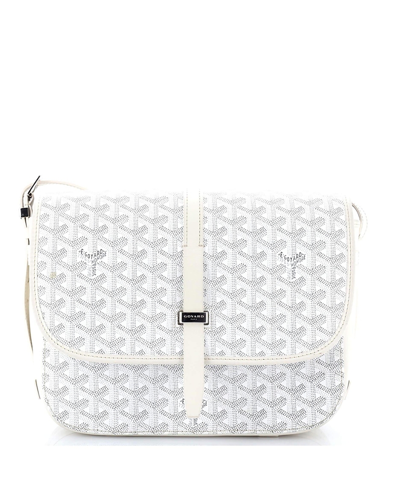 Pre-owned Pre-owned Goyard Goyard Mm Belvedere Ii Messenger Bag Coated Canvas In White