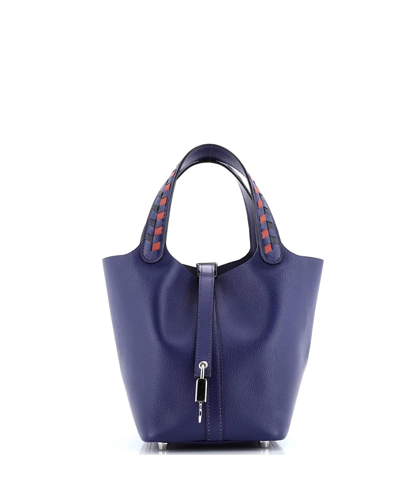 Pre-owned Pre-owned Hermes Hermes Pm Picotin Lock Bag Tressage Epsom