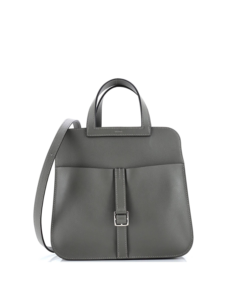 Pre-owned Pre-owned Hermes Hermes 25 Halzan Bag Evercolor In Gray
