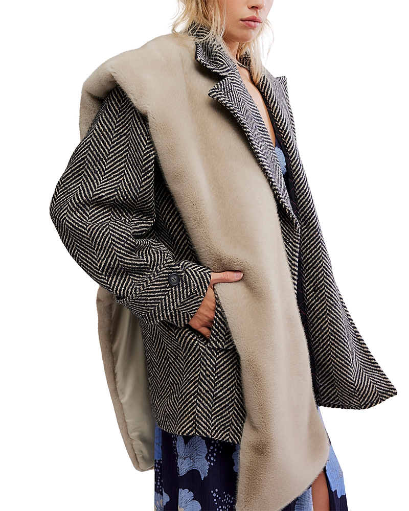 Free People Snow Angel Faux Fur Stole In Neutral