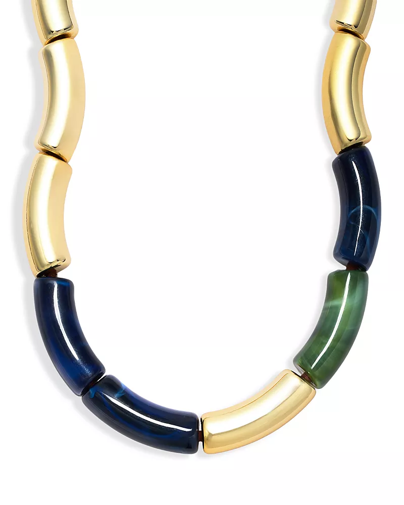 Aqua Una Stone Bead Collar Necklace, 17 - Exclusive