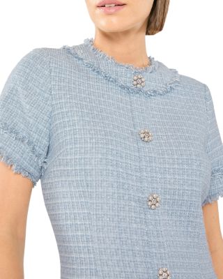 Lenetta Tweed Fringe Trim Dress