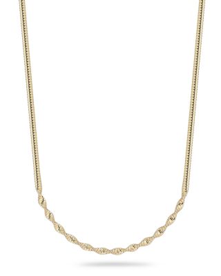 Twisted Tubogas Collar Necklace in 14K Yellow Gold, 16"