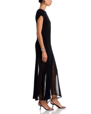 Asymmetrical Seamed High/Low Knit Dress