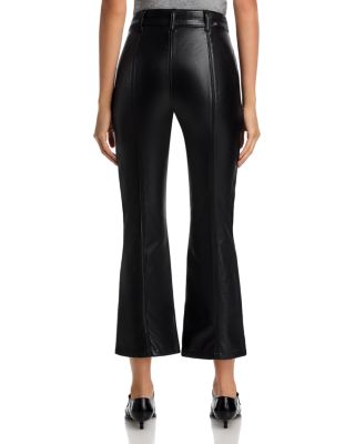 Faux Leather Dorothea High Rise Ankle Jeans in Black