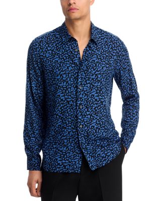 Printed Straight Fit Button Down Shirt