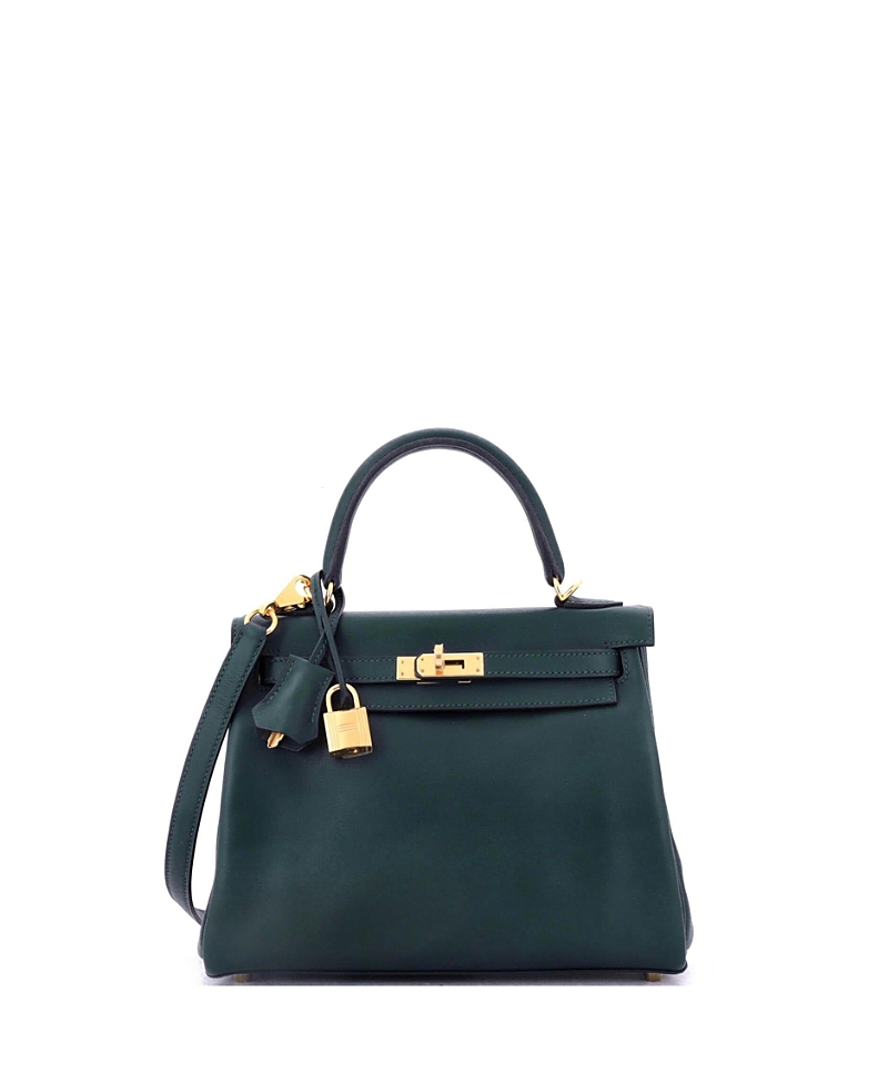 Pre-owned Pre-owned Hermes Hermes Kelly 25 Handbag Green Swift With Gold Hardware