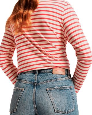  Women&#39;s Long Sleeve Striped T-Shirt