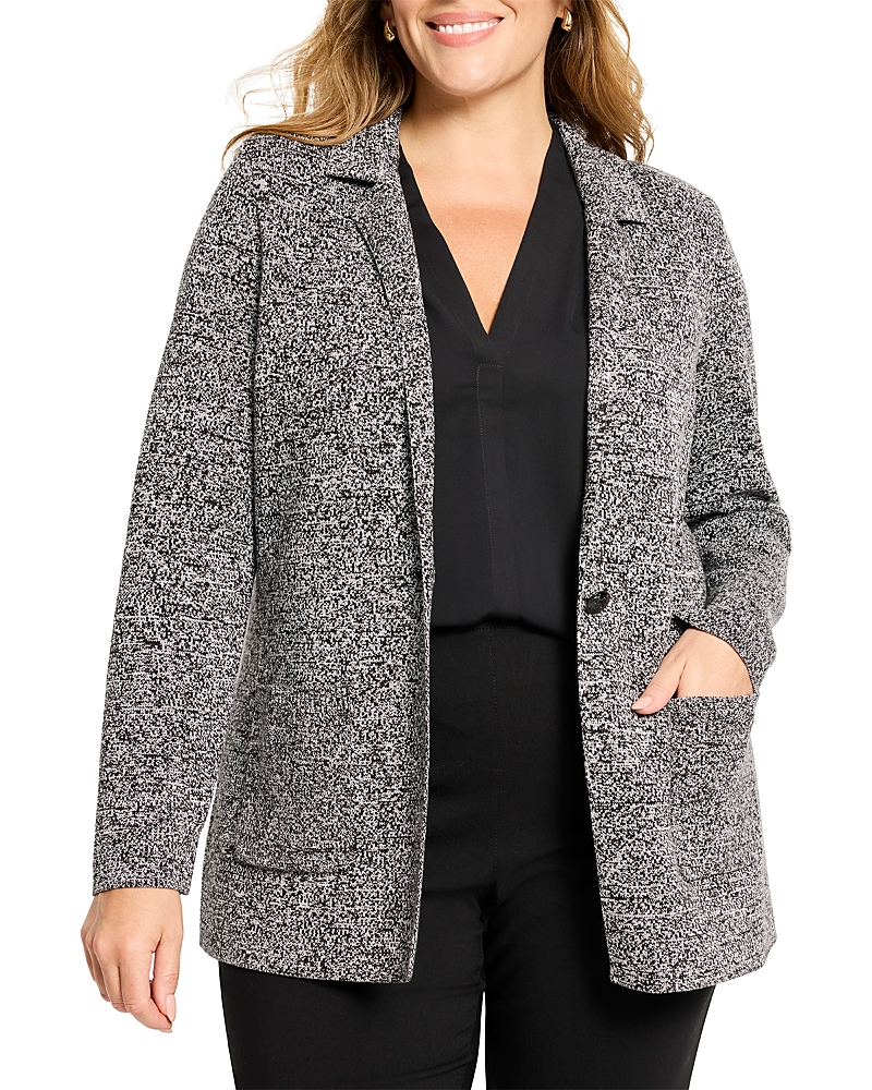 Nic+zoe Plus Elegant Knit Blazer In Gray