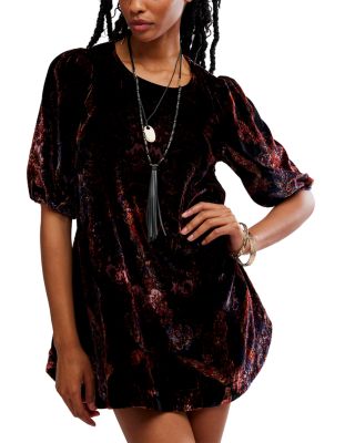 Maye Printed Velvet Tunic Dress