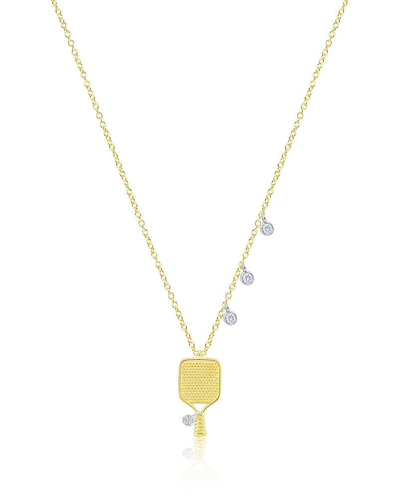 Meira T 14k White & Yellow Gold Pickleball Racket Pendant Necklace, 16-18 In Gold