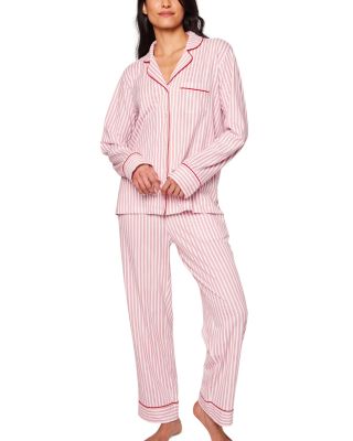 Women's Antique Red Ticking Pima Pajama Set