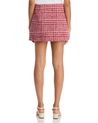 Brushed Houndstooth Mini Skirt