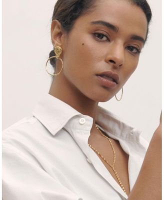 Myia Coin Front Hoop Earrings