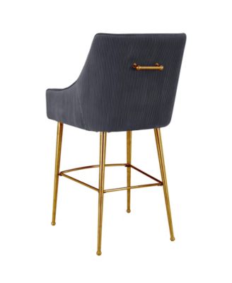 Beatrix Pleated Velvet Counter Stool