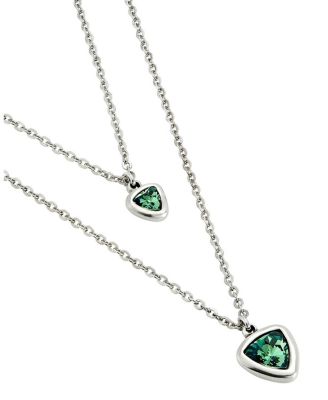  Green Triangle Pendant Necklace