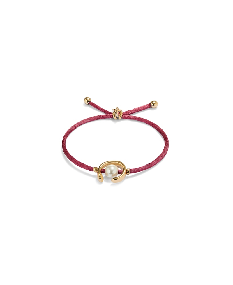 Unode50 Mauve Cord Pearl Bracelet In Multi