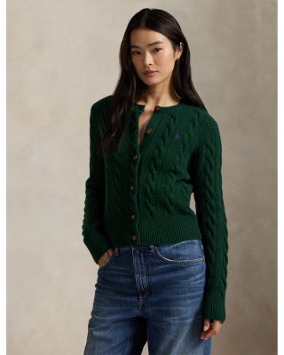 Cable Knit Wool Cashmere Cardigan