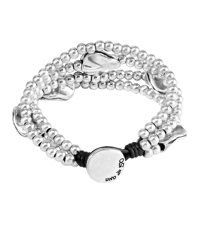 Unode50 Triple Strand Leather Bracelet In Metallic