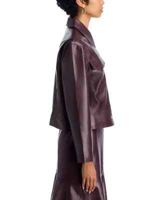 Kayleigh Faux Leather Bomber Jacket 