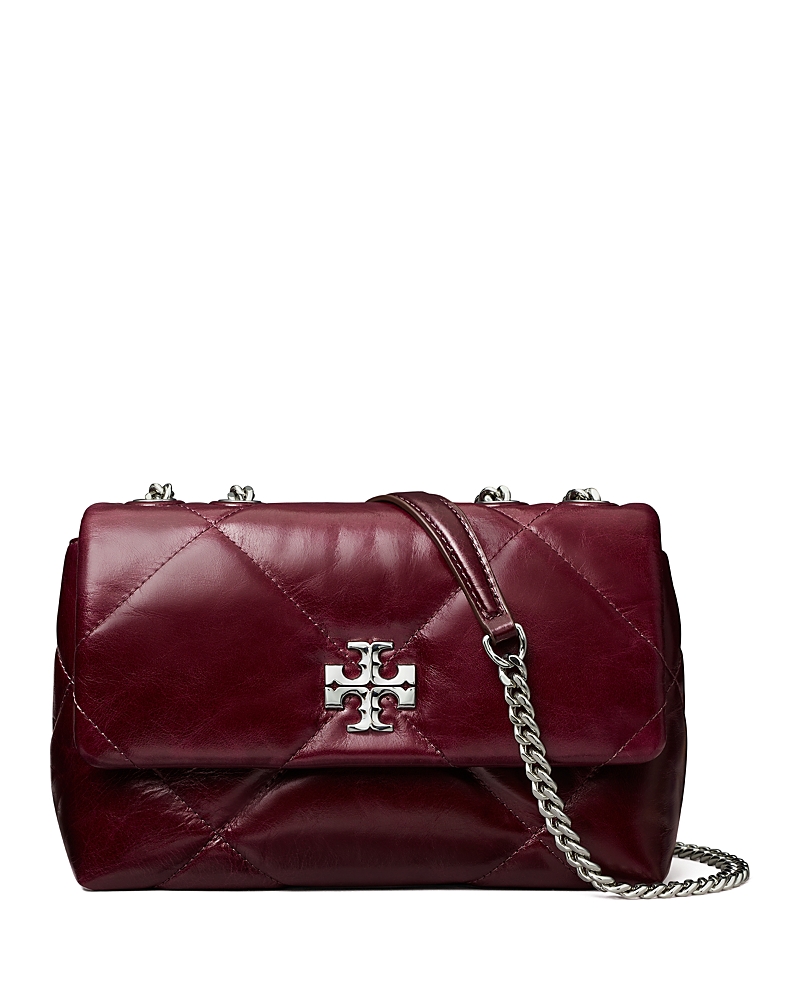 Tory Burch Kira Distressed Diamond Quilted Leather Convertible Shoulder Bag In Red