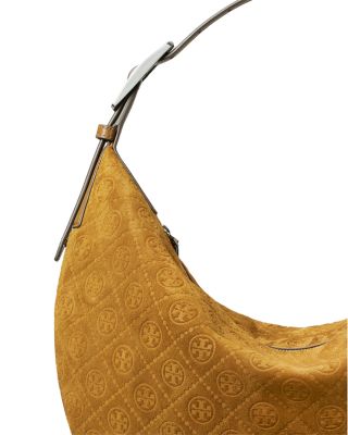 T Monogram Suede Balloon Hobo Bag