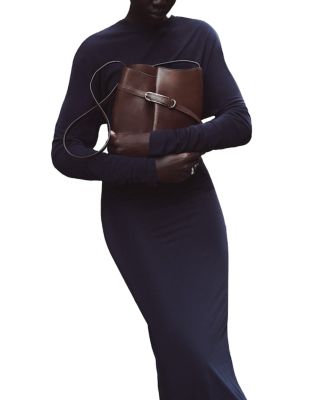 Leather Belted Bucket Bag