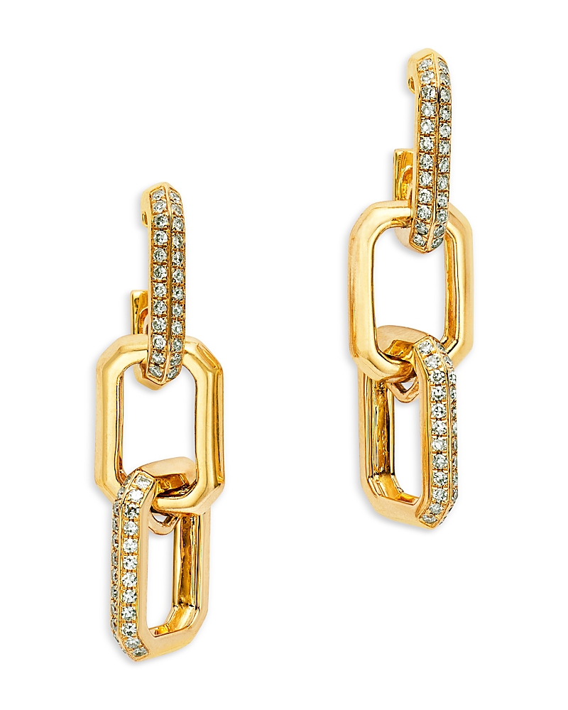 Bloomingdale's Fine Collection Diamond Chain Link Drop Earrings in 14K Yellow Gold, 0.24 tcw