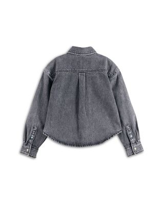 Girls' Washed Black Denim Overshirt - Little Kid, Big Kid
