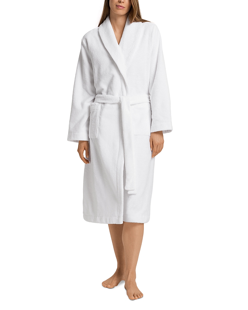 Hanro Plush Terry Robe In White