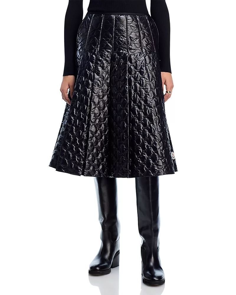 Moncler Quilted A Line Skirt