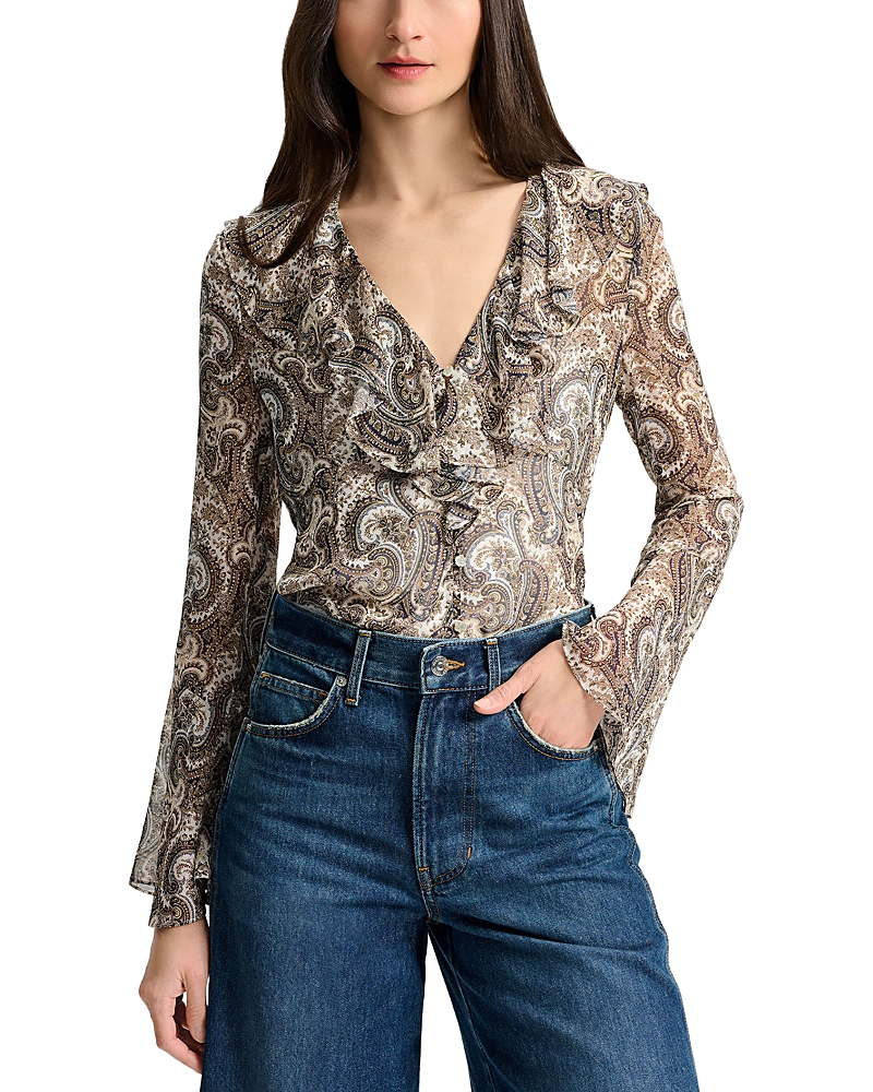 Veronica Beard Kyrie Silk Top In Multi