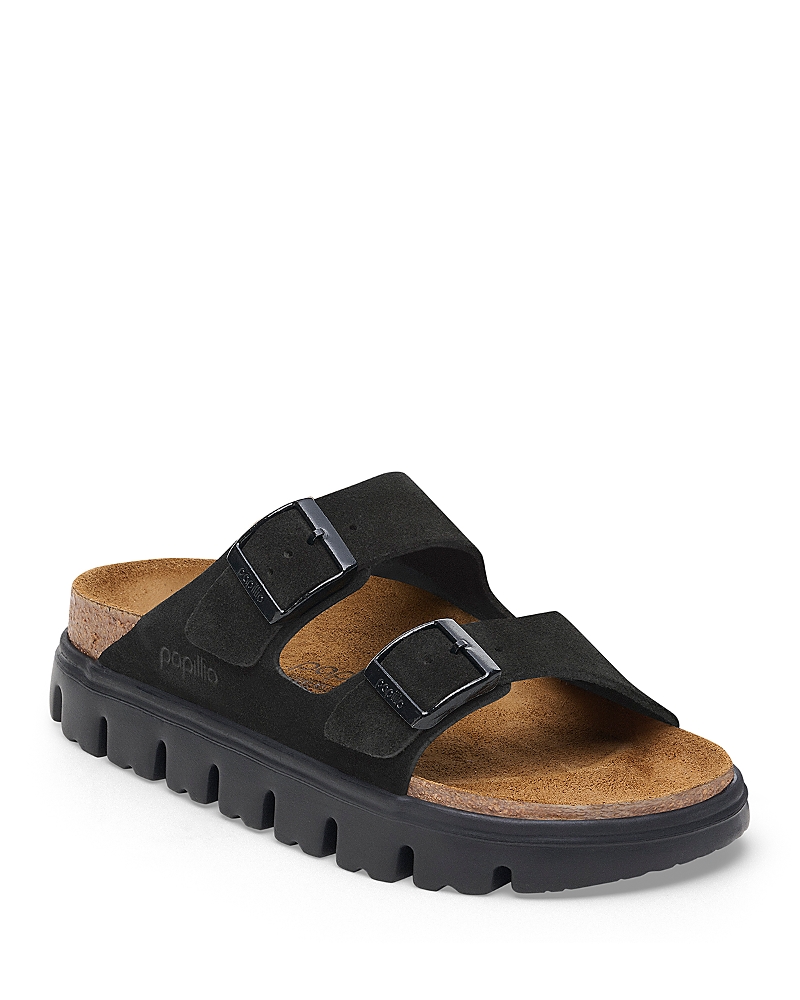 Birkenstock Black Narrow Papillio Arizona Platform Sandals In Black