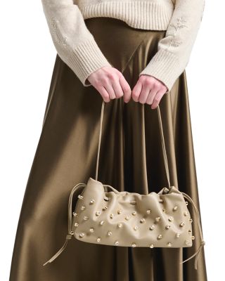 Leather Drawstring Clutch