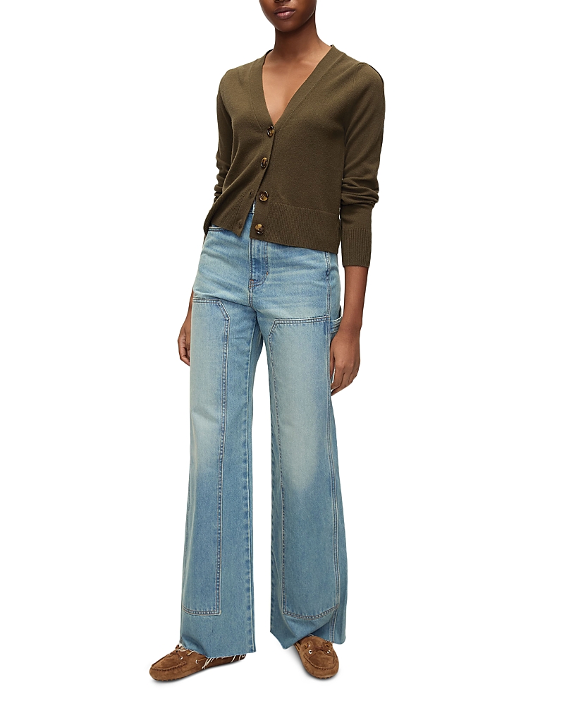 Veronica Beard Solene Cashmere Cardigan In Green