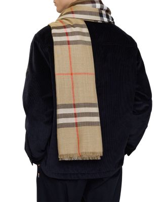 Reversible Check Wool & Silk Scarf 