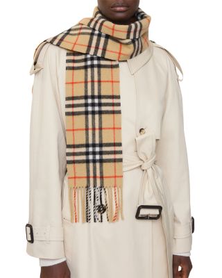 Narrow Check Cashmere Scarf