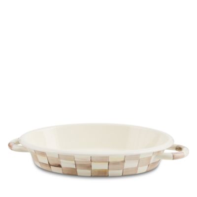 Mocha Check Medium Oval Gratin Dish
