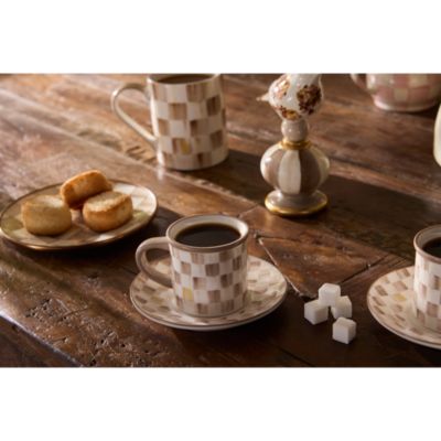 Mocha Check Porcelain Mug
