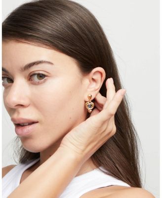  Heart & Crystal Drop Earrings