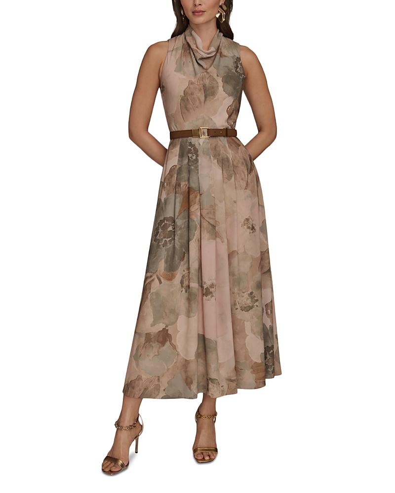 Donna Karan Floral Georgette Maxi Dress In Multi