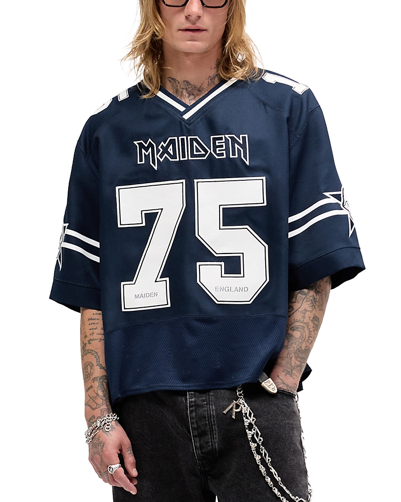 Represent X Iron Maiden Anniversary Number 75 Star-embellished Jersey In Blue