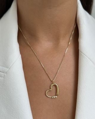 Gianna Diamond Heart Pendant Necklace, 16"-18"