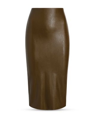 Faux Leather Midi Skirt