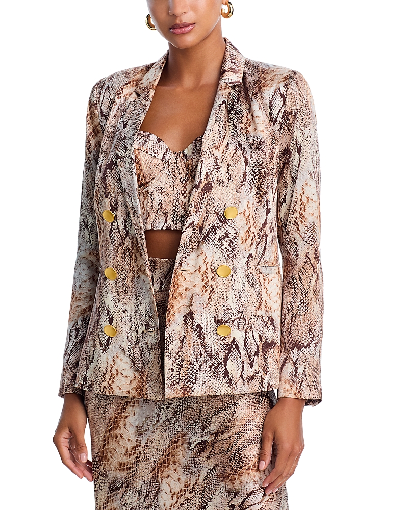 L'agence Colin Silk Blazer In Brown